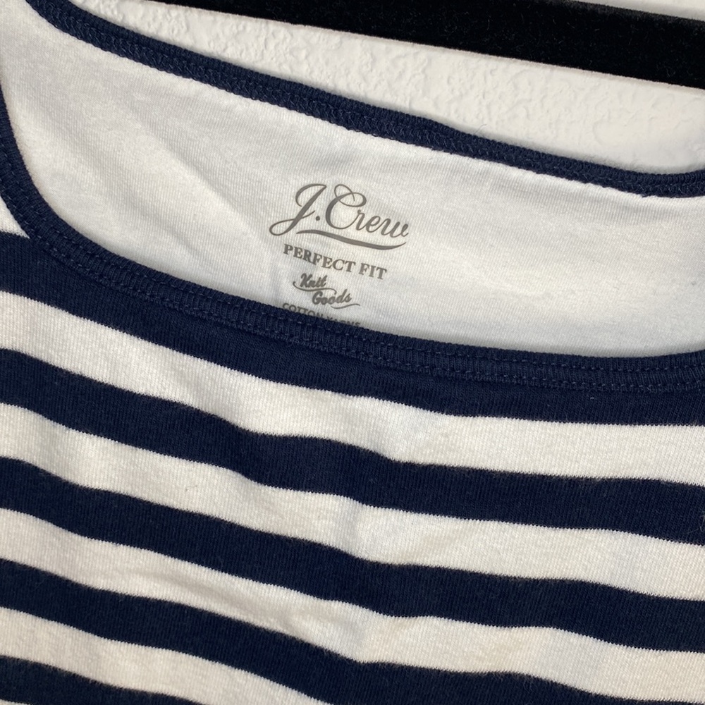 Perfect-fit shelf-bra tank top in stripe J. Crew Sm